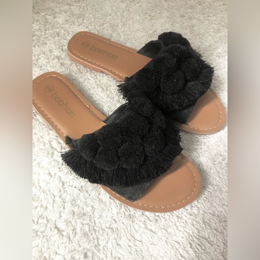 Black mules slides - size 7 NEW
